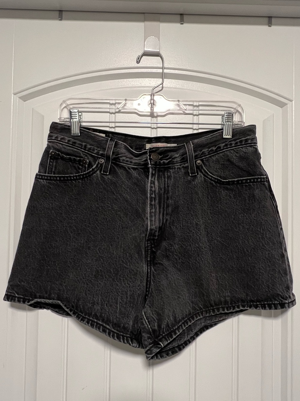 Levi’sWomen's “80’s Mom Shorts” High-Rise Washed Black Denim Shorts
